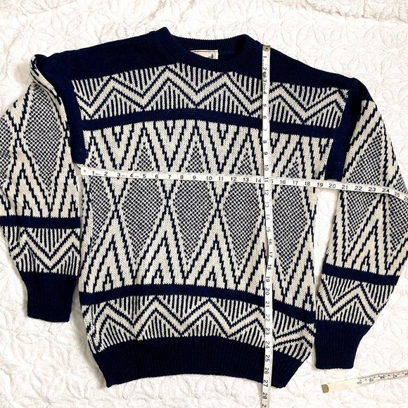 90s wool blend nordic pullover sweater - NWT - size large - Picture 5 of 7